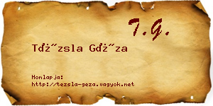 Tézsla Géza névjegykártya